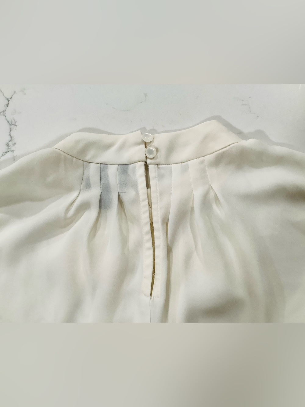 Worthington Cream Pleated Mock Neck Blouse - Picture 4 of 9